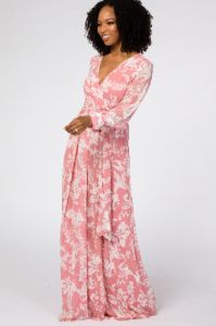 Pink Floral Chiffon Maxi Dress sold by Pinkblush