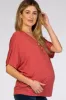 Rust Button Front Maternity Tunic sold by Pinkblush
