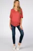 Rust Button Front Maternity Tunic sold by Pinkblush