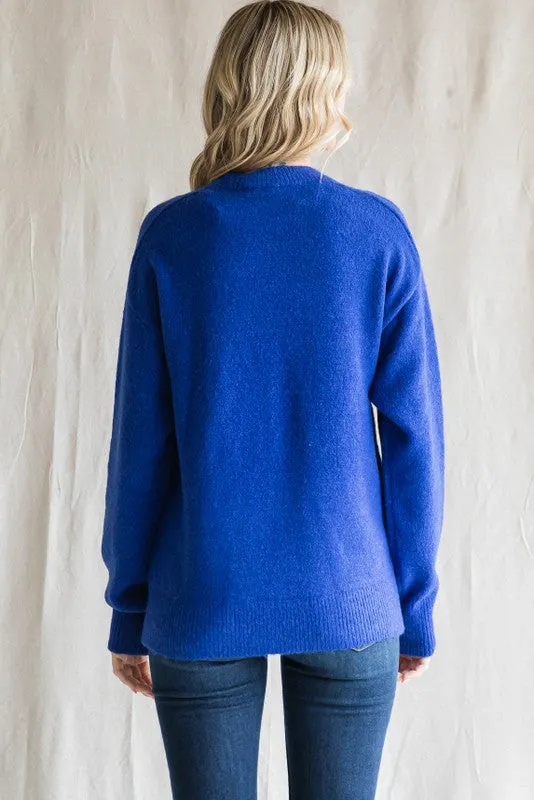 Royal Blue Basic Sweater sold by Pinkblush product image thumbnail 2