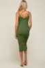Olive Sleeveless V-Neck Maternity Sweater Dress sold by Pinkblush