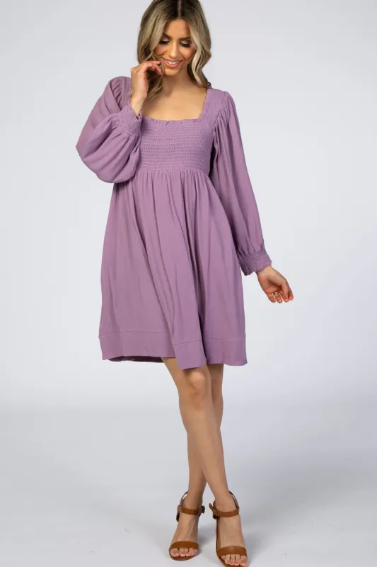 Light Purple Smocked Mini Dress sold by Pinkblush