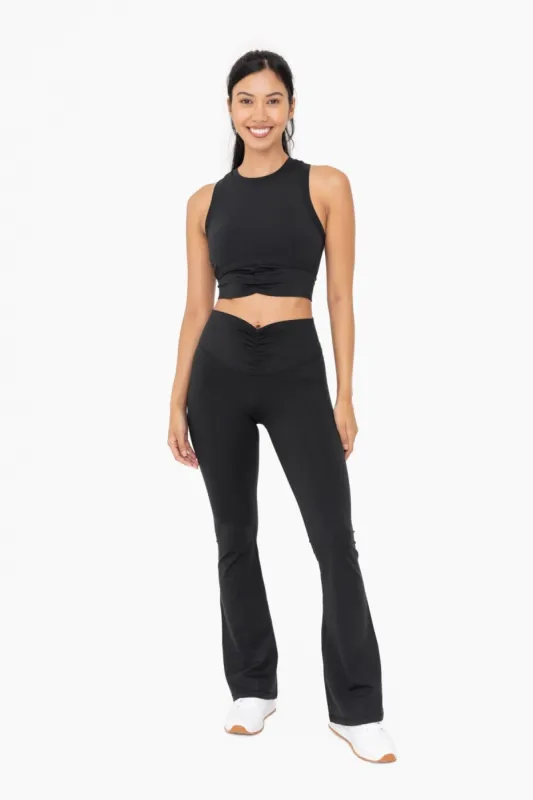 Black Front Ruched Leggings sold by Pinkblush