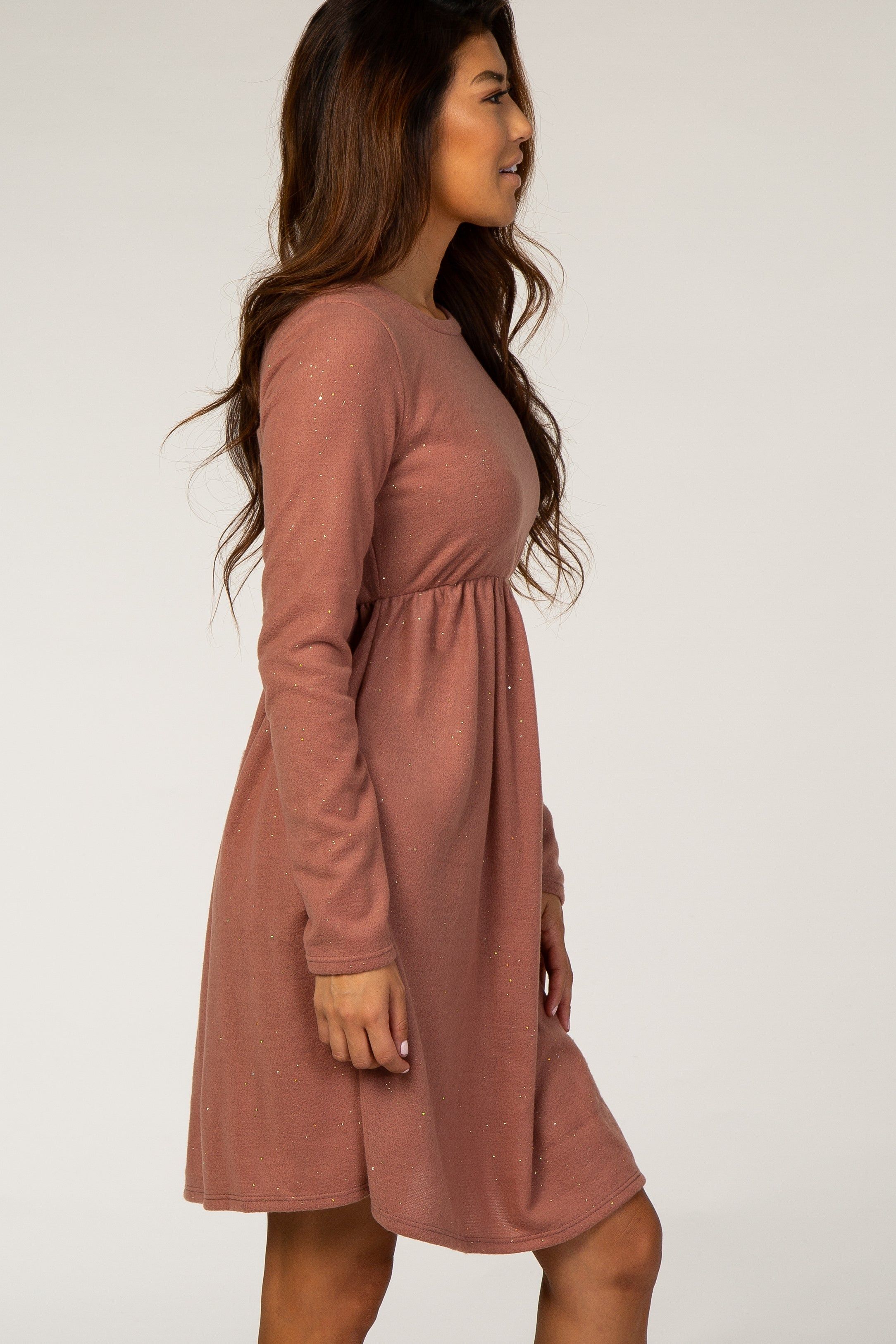 Rust Glitter Dress sold by Pinkblush product image thumbnail 3