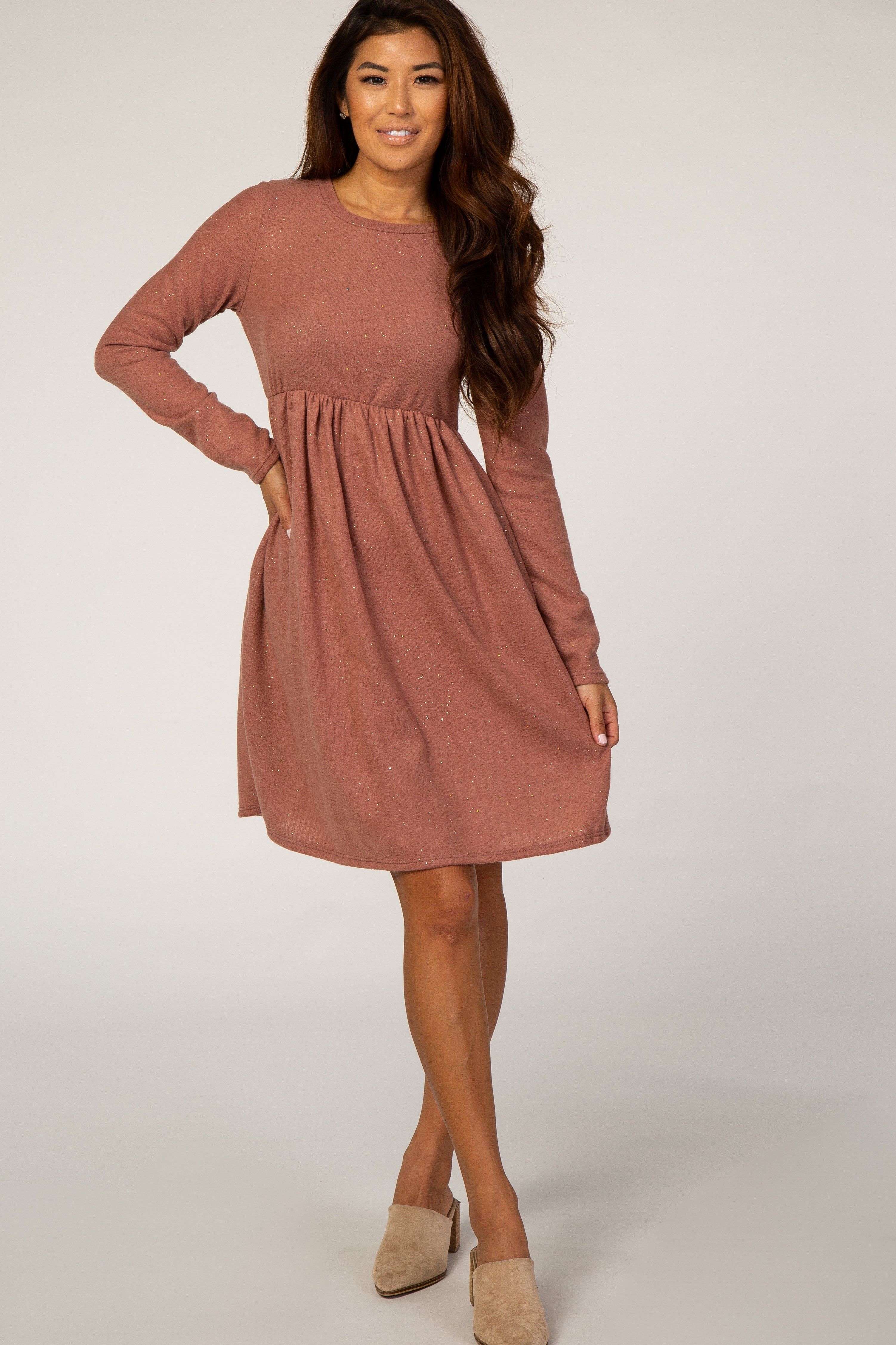 Rust Glitter Dress sold by Pinkblush