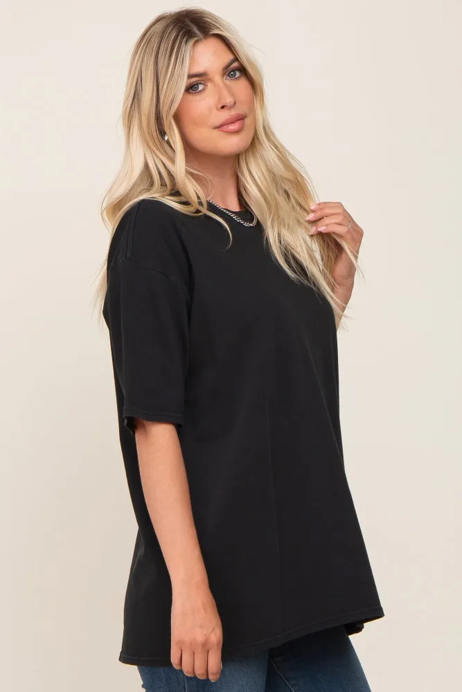 Black Basic Oversized T-Shirt sold by Pinkblush product image thumbnail 2