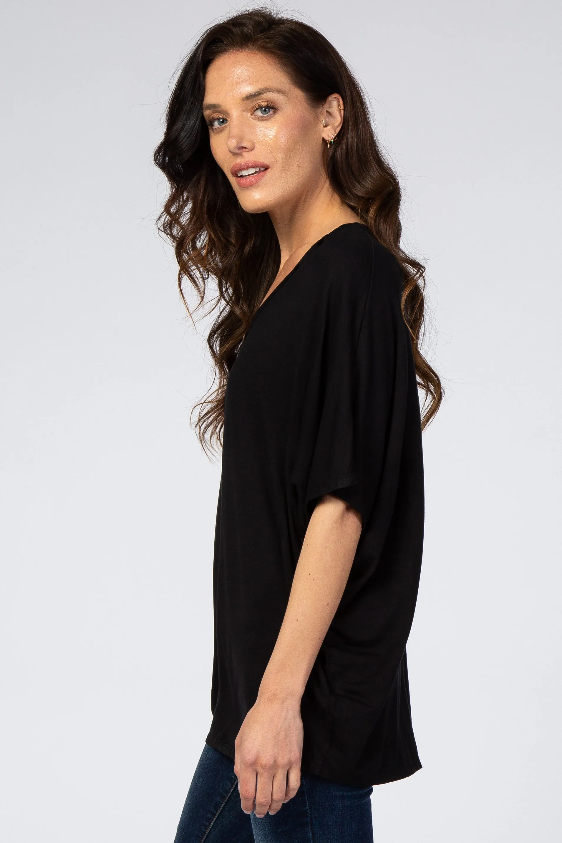 Black Button Front Tunic sold by Pinkblush product image thumbnail 2