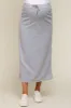 Grey Fleece Drawstring Maternity Maxi Skirt sold by Pinkblush