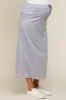 Grey Fleece Drawstring Maternity Maxi Skirt sold by Pinkblush