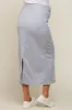 Grey Fleece Drawstring Maternity Maxi Skirt sold by Pinkblush