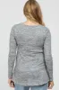 Heather Grey Knit Layered Front Maternity/Nursing Top sold by Pinkblush