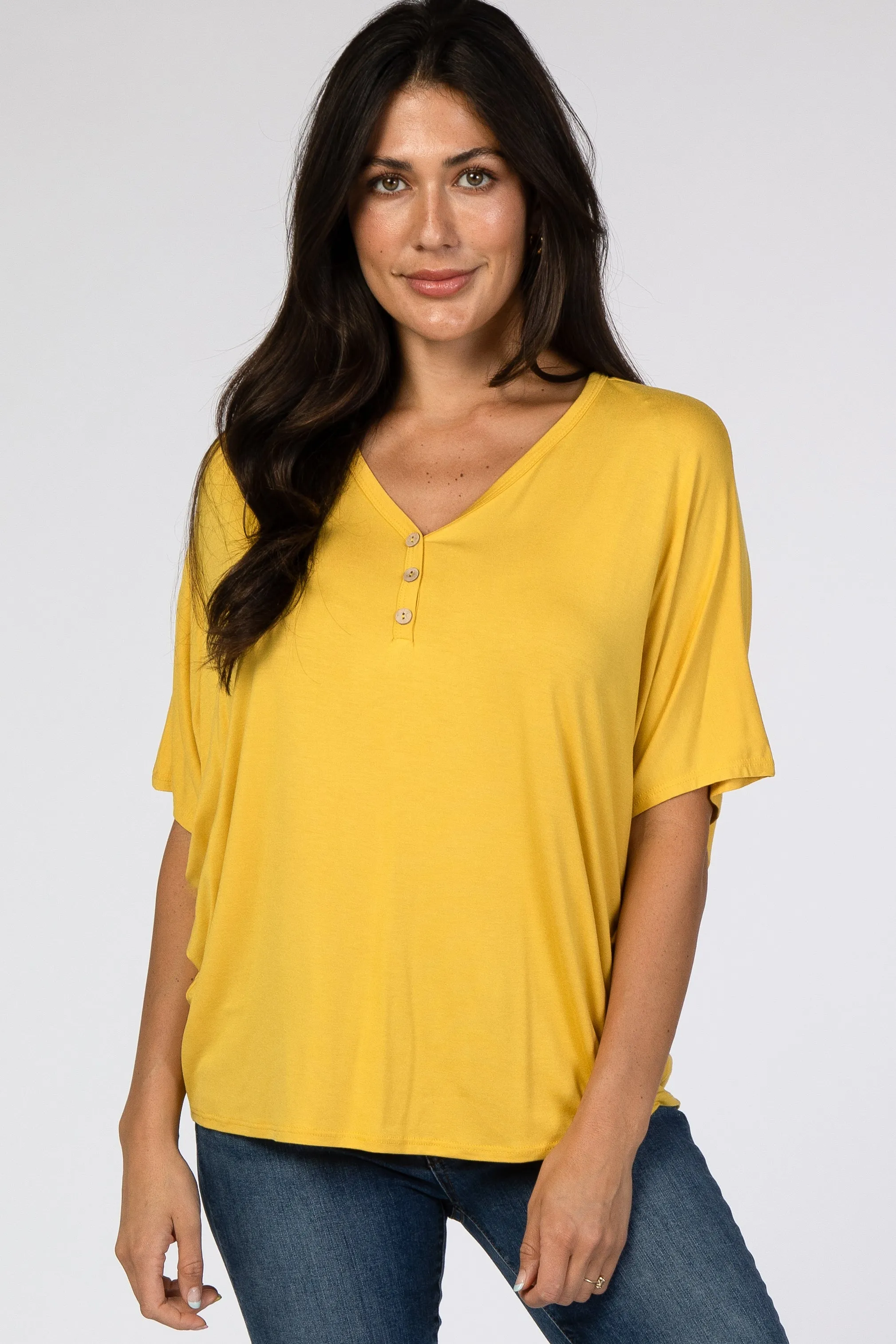 Mustard Button Front Maternity Tunic sold by Pinkblush product image thumbnail 5