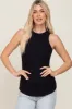 Black Ribbed Basic Tank Top sold by Pinkblush