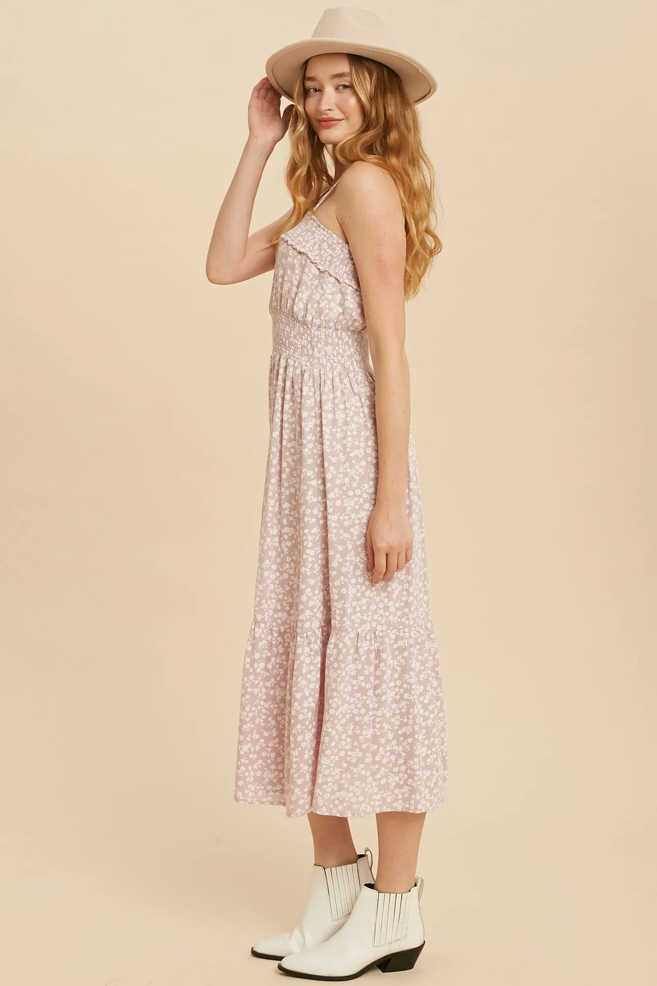 Lavender Floral Ditzy Print Cami Midi Dress sold by Pinkblush product image thumbnail 2