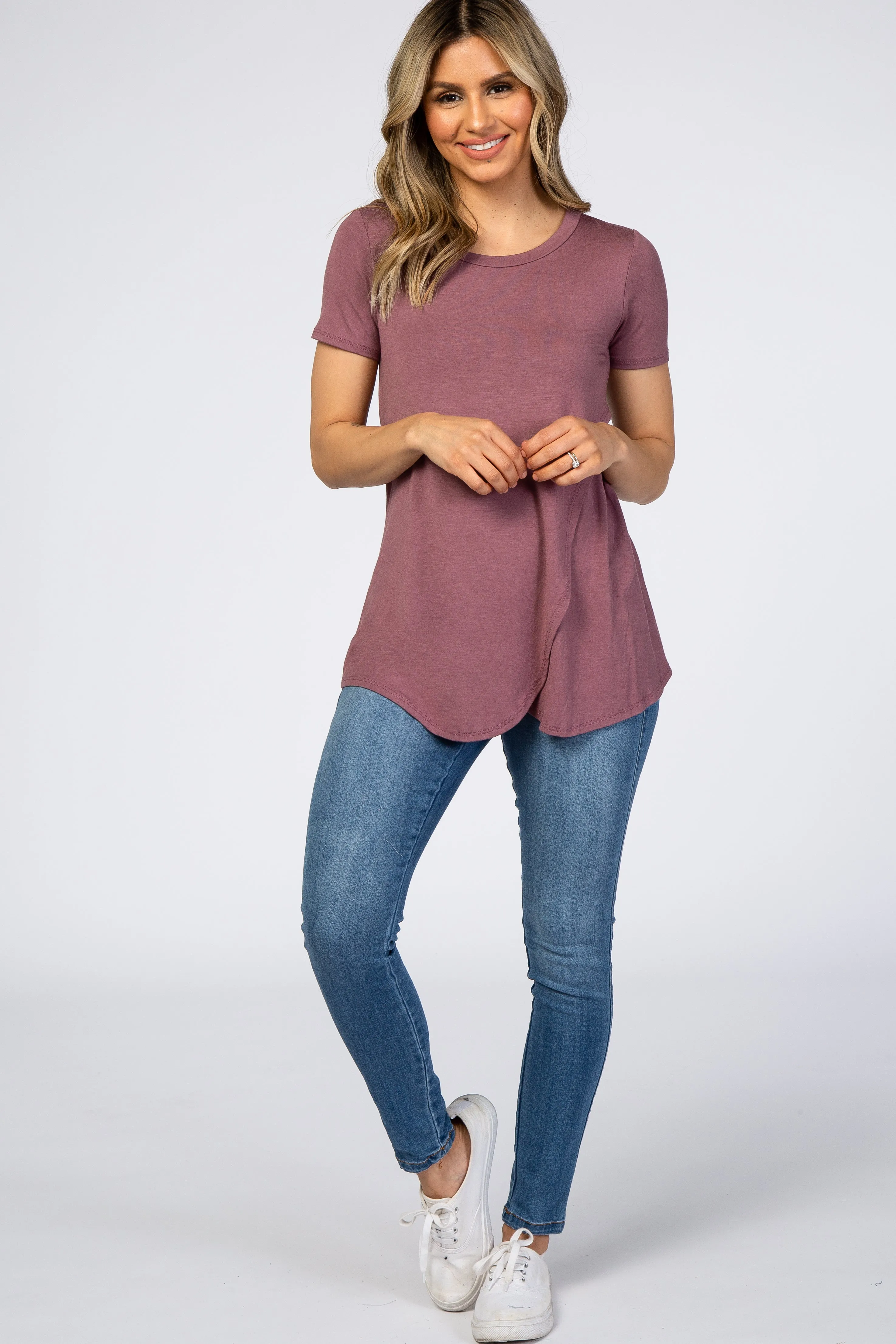 Mauve Layered Wrap Front Nursing Top sold by Pinkblush product image thumbnail 5
