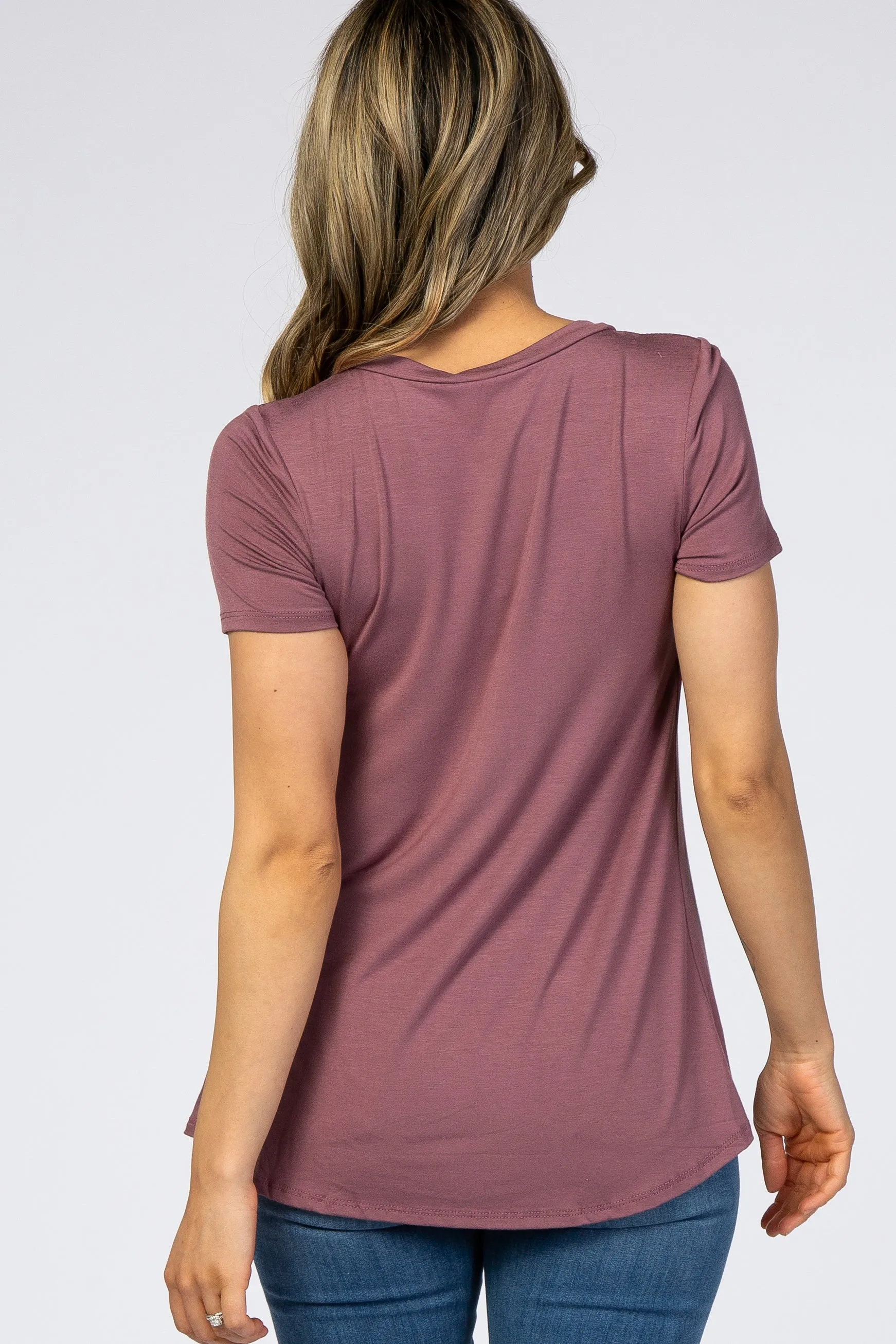 Mauve Layered Wrap Front Nursing Top sold by Pinkblush product image thumbnail 3