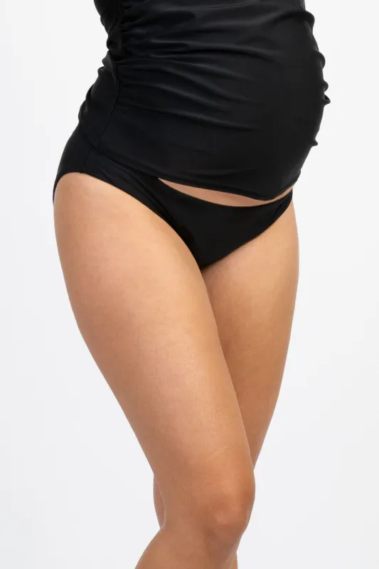 Black Solid Maternity Bikini Bottoms sold by Pinkblush