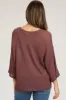 Burgundy Knit Maternity Short Sleeve Top sold by Pinkblush