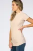 Cream Ribbed Ruffle Trim Top sold by Pinkblush