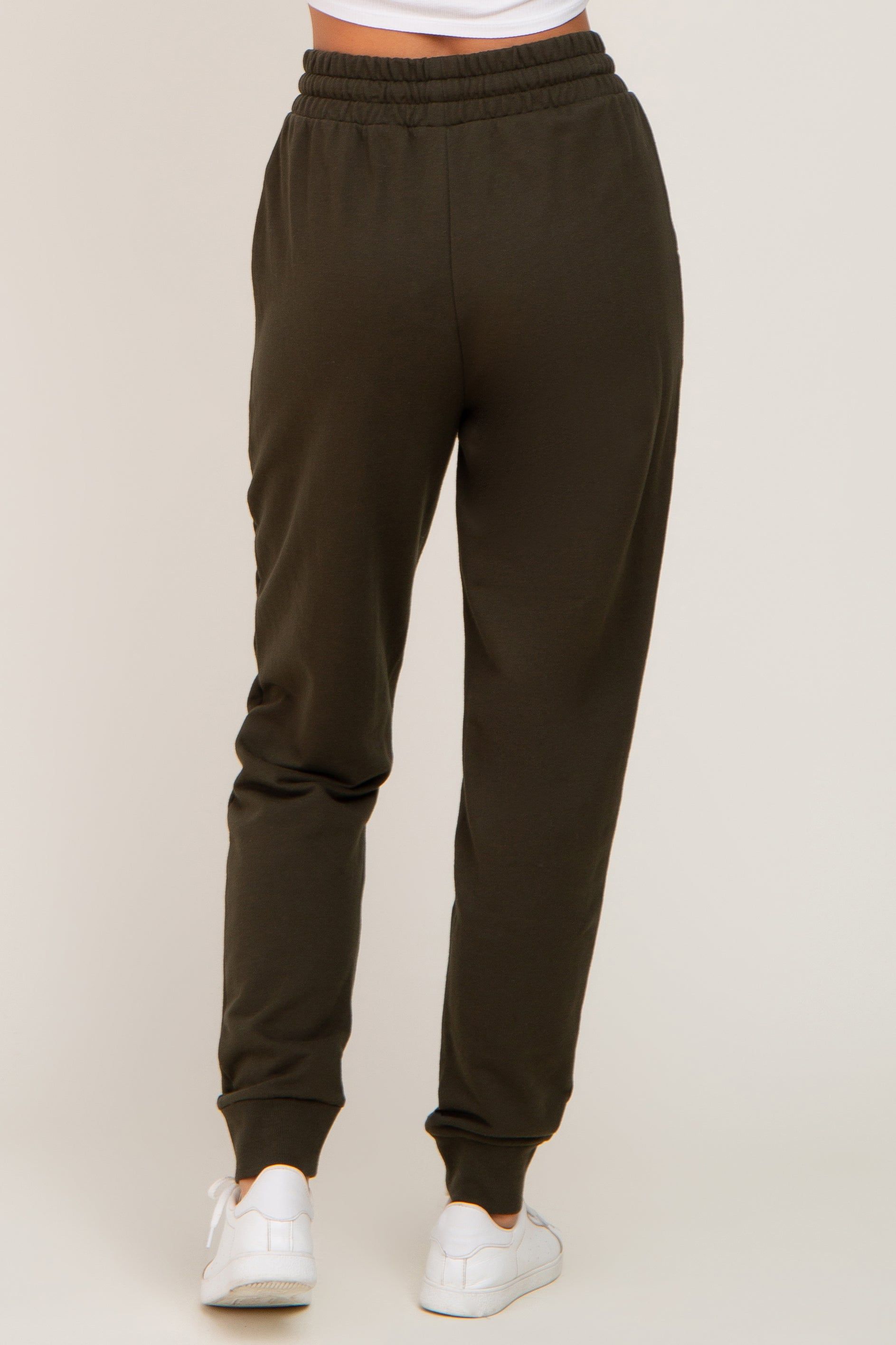 Olive Basic Drawstring Sweatpants sold by Pinkblush product image thumbnail 4