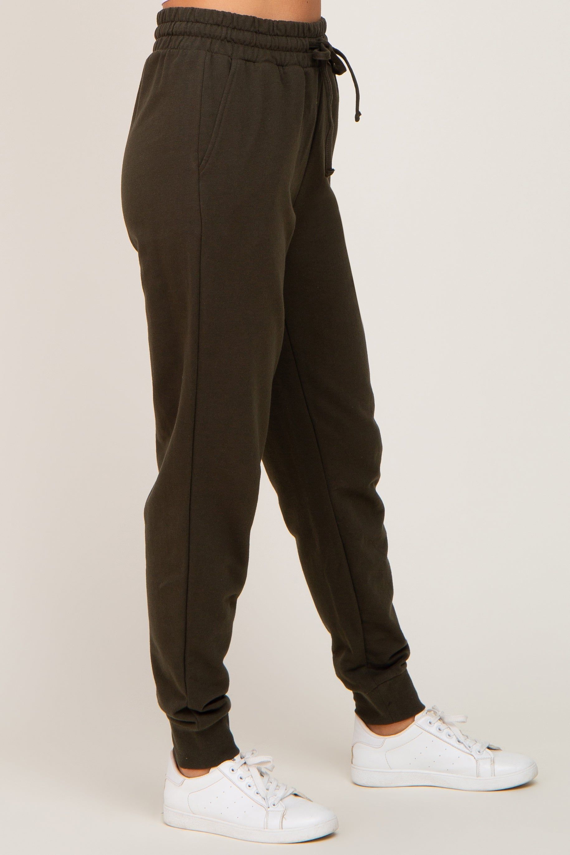Olive Basic Drawstring Sweatpants sold by Pinkblush product image thumbnail 3