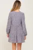 Navy Floral Long Sleeve Tiered Maternity Dress sold by Pinkblush