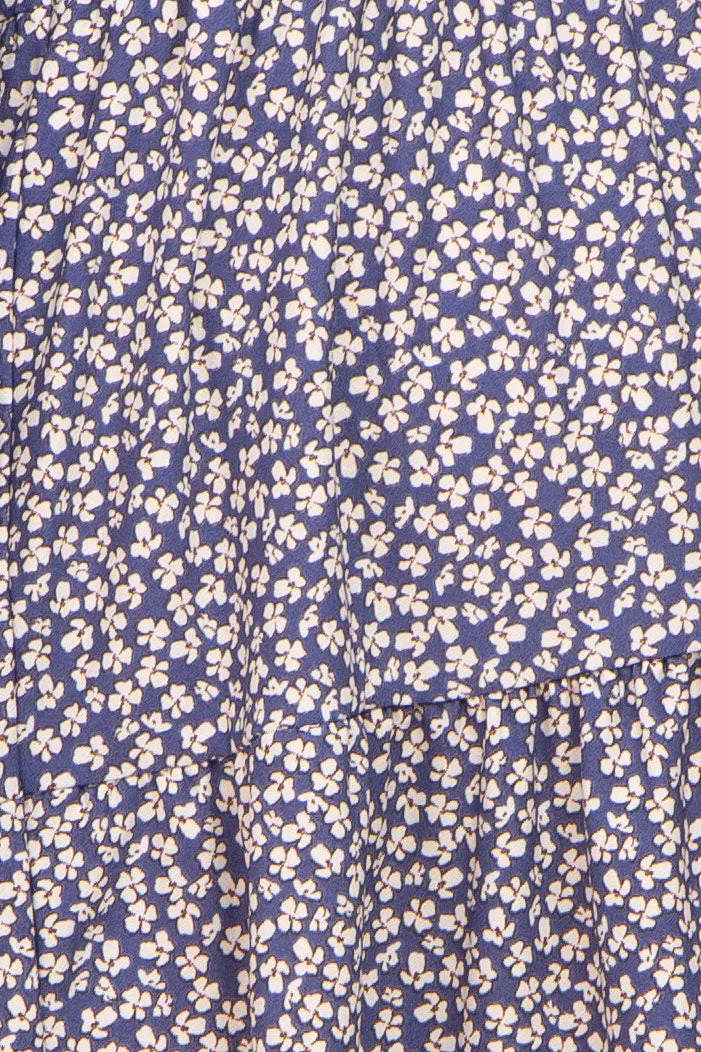 Navy Floral Long Sleeve Tiered Maternity Dress sold by Pinkblush product image thumbnail 4