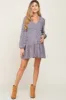 Navy Floral Long Sleeve Tiered Maternity Dress sold by Pinkblush