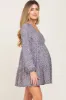 Navy Floral Long Sleeve Tiered Maternity Dress sold by Pinkblush