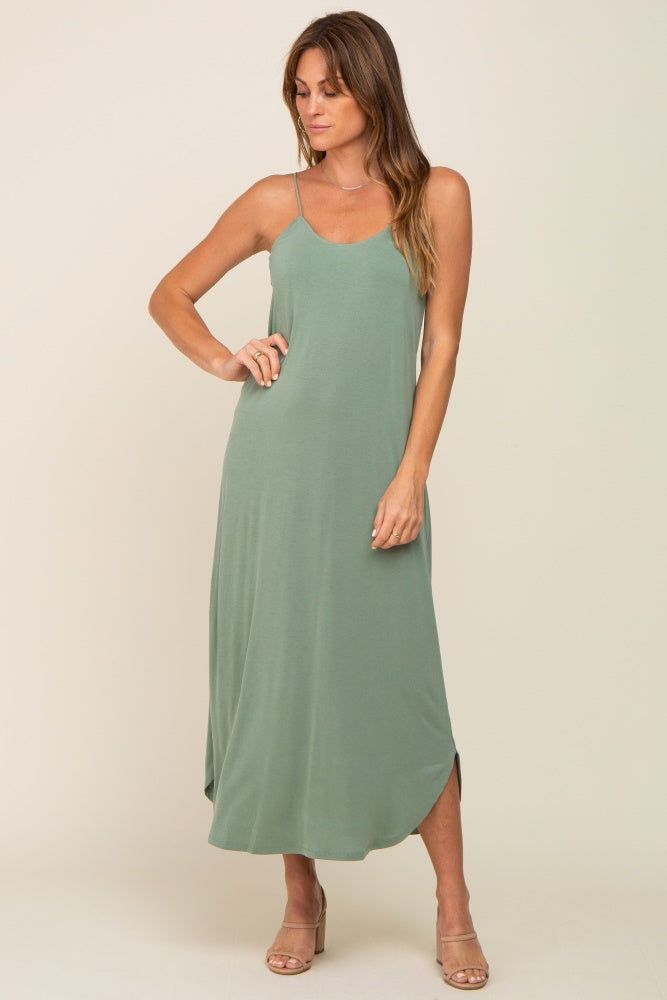 Olive Basic Midi Dress sold by Pinkblush product image thumbnail 4