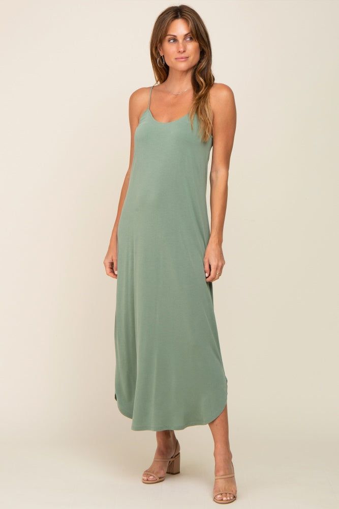 Olive Basic Midi Dress sold by Pinkblush