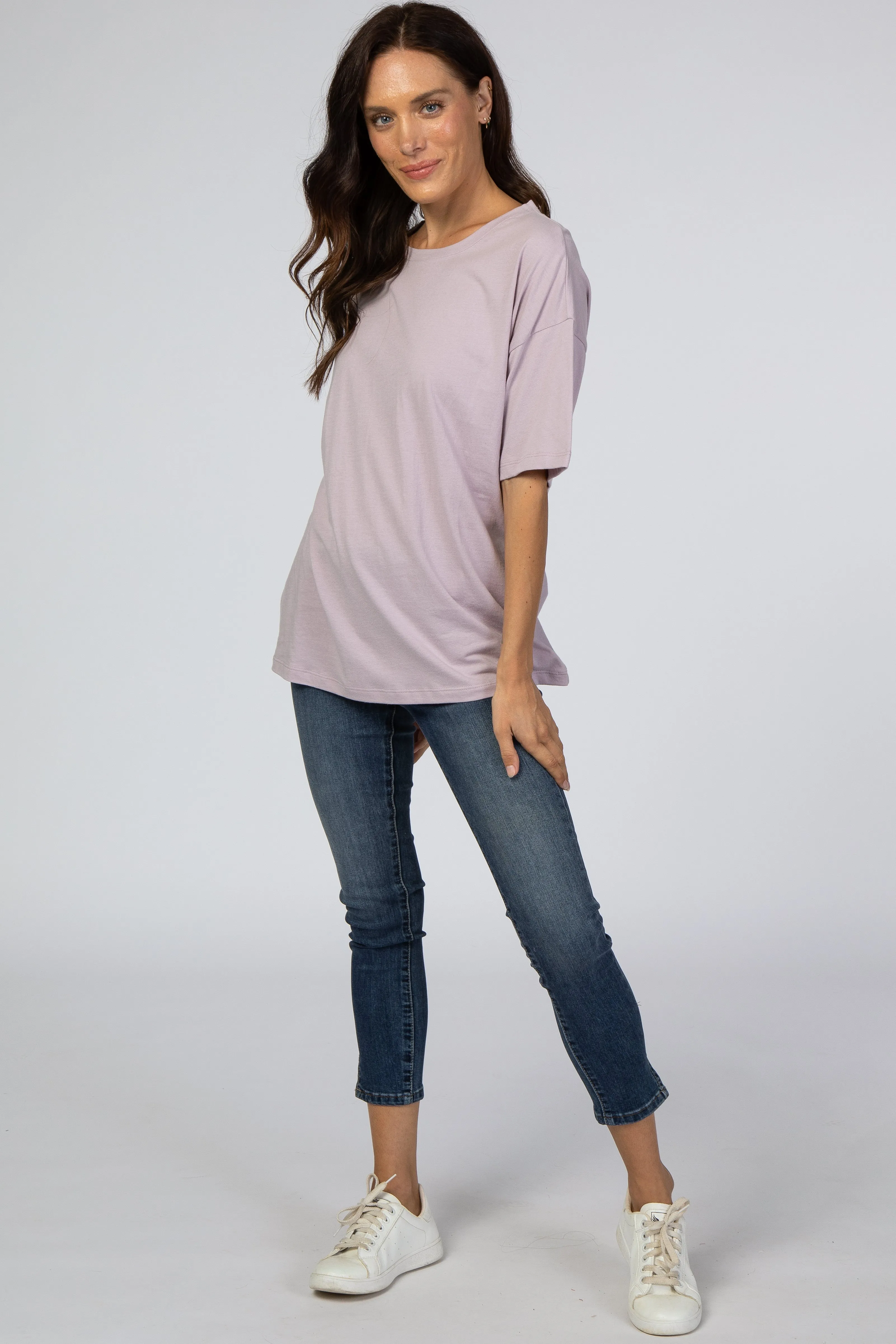 Lavender Basic Short Sleeve Tee sold by Pinkblush product image thumbnail 4