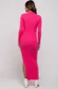 Pink Rib Knit Collared Maternity Maxi Dress sold by Pinkblush