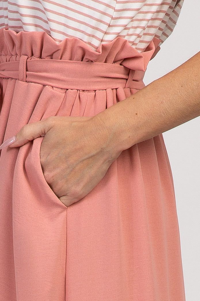 Pink Striped Colorblock Maxi Dress sold by Pinkblush product image thumbnail 4