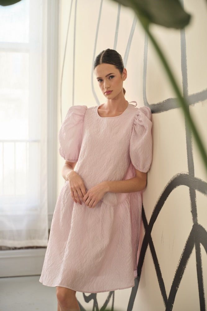 Pink Puff Sleeve Dress sold by Pinkblush