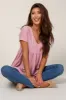 Mauve Swiss Dot Peplum Maternity Top sold by Pinkblush