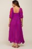 Magenta 3/4 Sleeve Embroidered Maternity Maxi Dress sold by Pinkblush