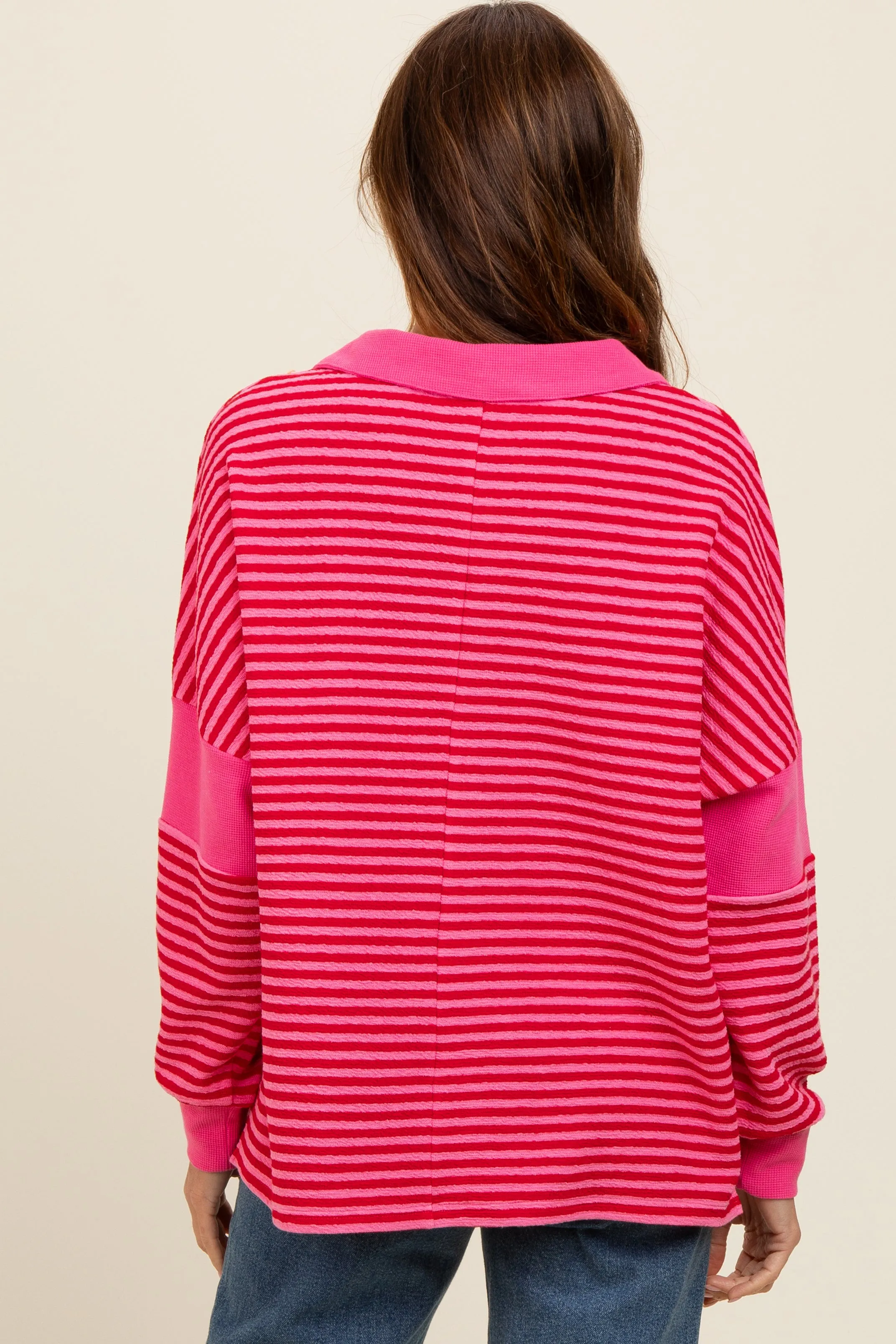 Fuchsia Striped Relaxed Fit Top sold by Pinkblush product image thumbnail 4
