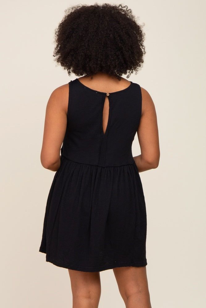 Black Sleeveless Babydoll Mini Dress sold by Pinkblush product image thumbnail 3