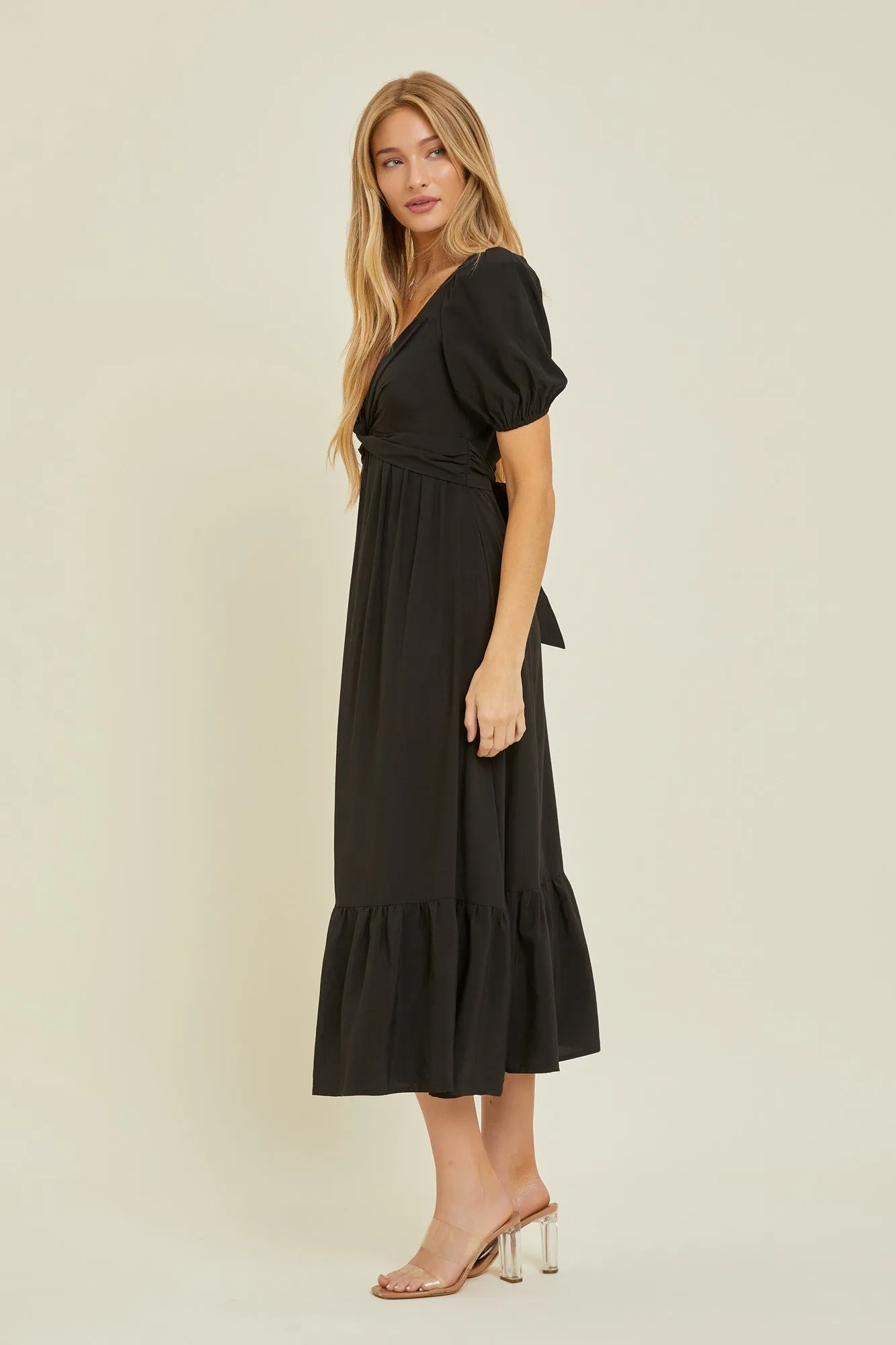 Black Open Back Midi Dress sold by Pinkblush product image thumbnail 2
