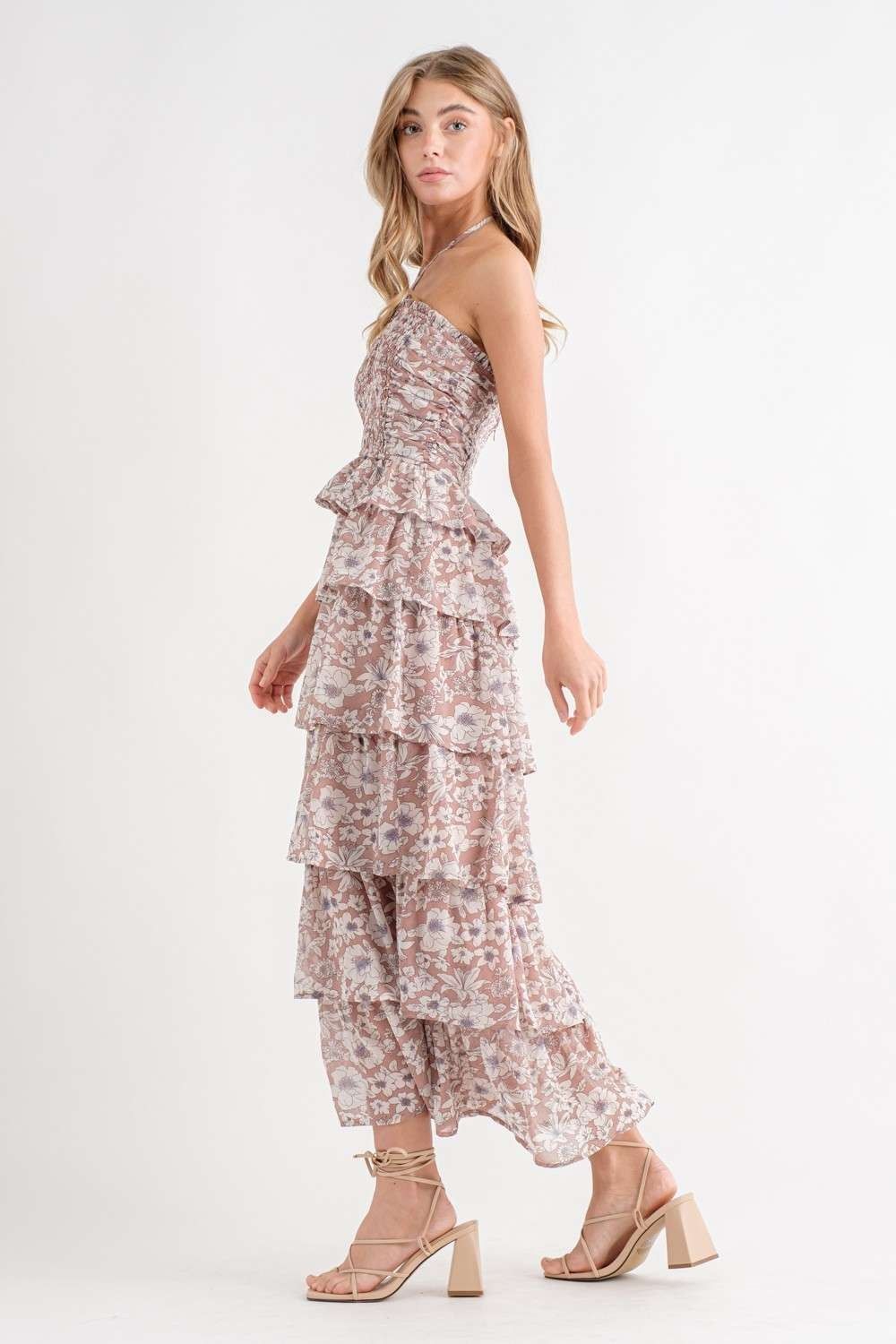 Dusty Pink Print Maxi Dress sold by Pinkblush product image thumbnail 2