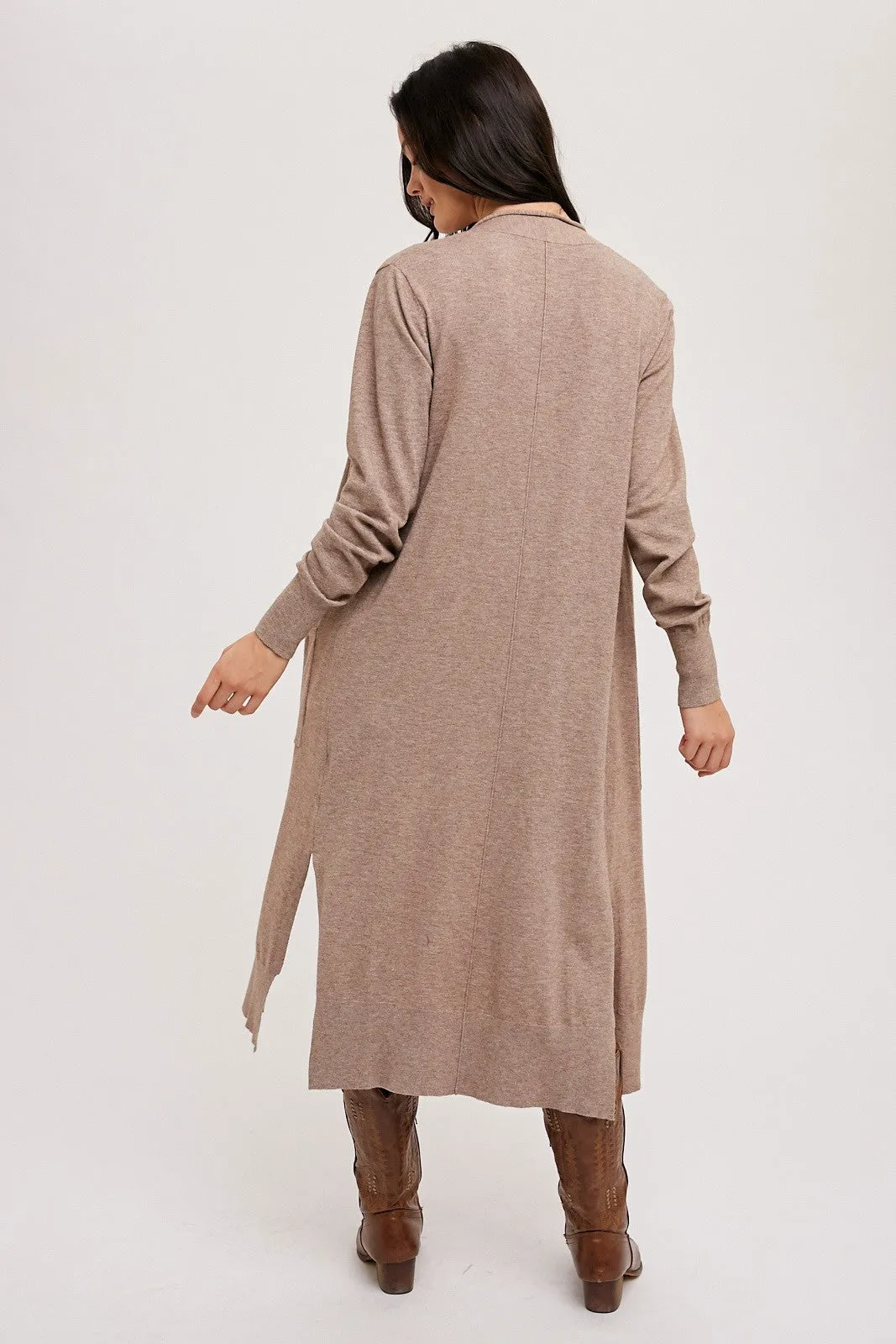 Mocha Long Cardigan sold by Pinkblush product image thumbnail 3