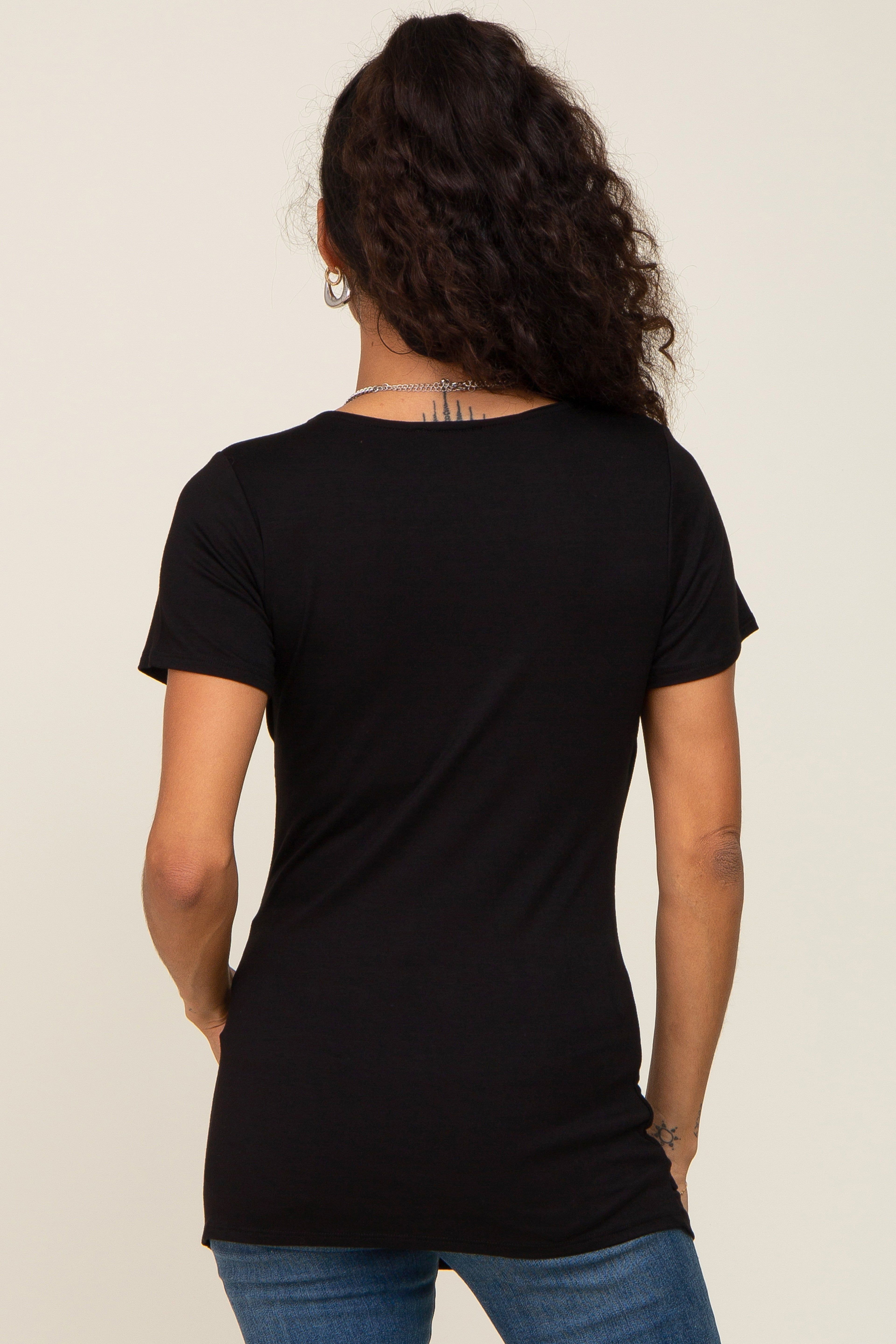 Black Wrap Front Nursing Top sold by Pinkblush product image thumbnail 3