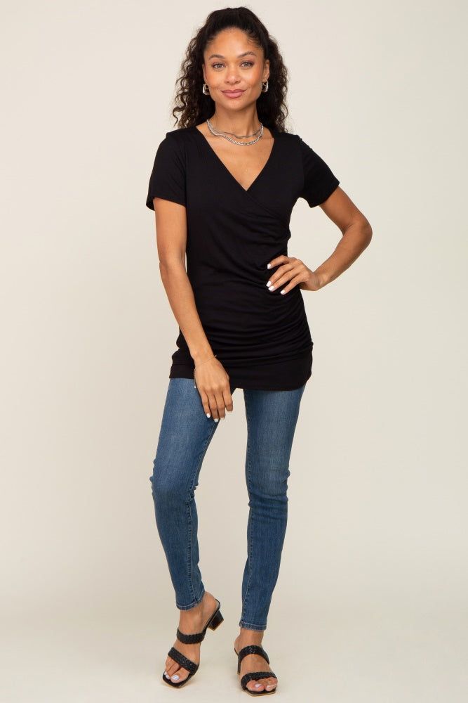 Black Wrap Front Nursing Top sold by Pinkblush product image thumbnail 5