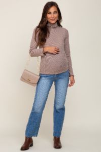 Navy Blue Raw Hem Straight Maternity Jeans sold by Pinkblush