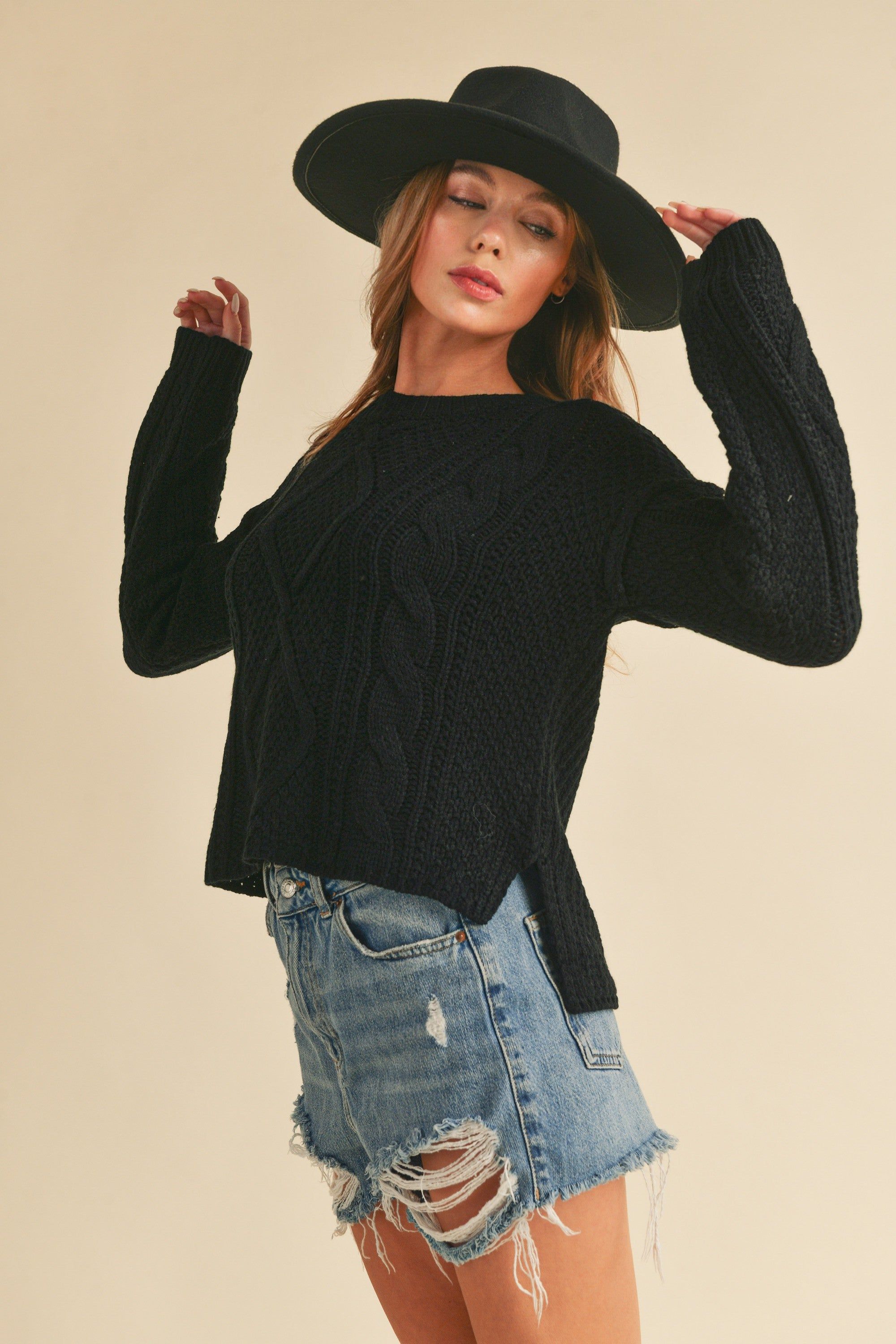 Black Knit Sweater sold by Pinkblush product image thumbnail 2