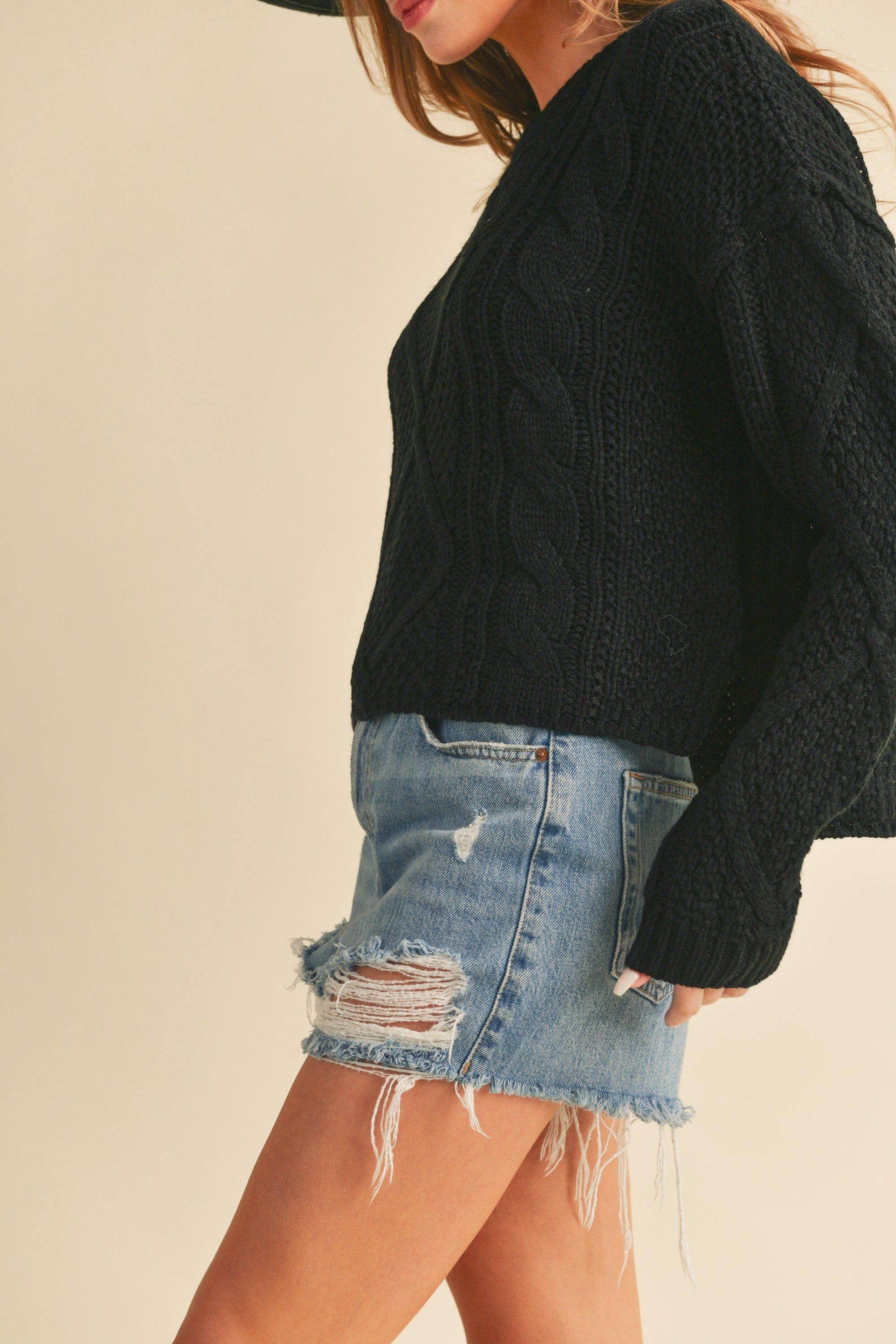 Black Knit Sweater sold by Pinkblush product image thumbnail 4