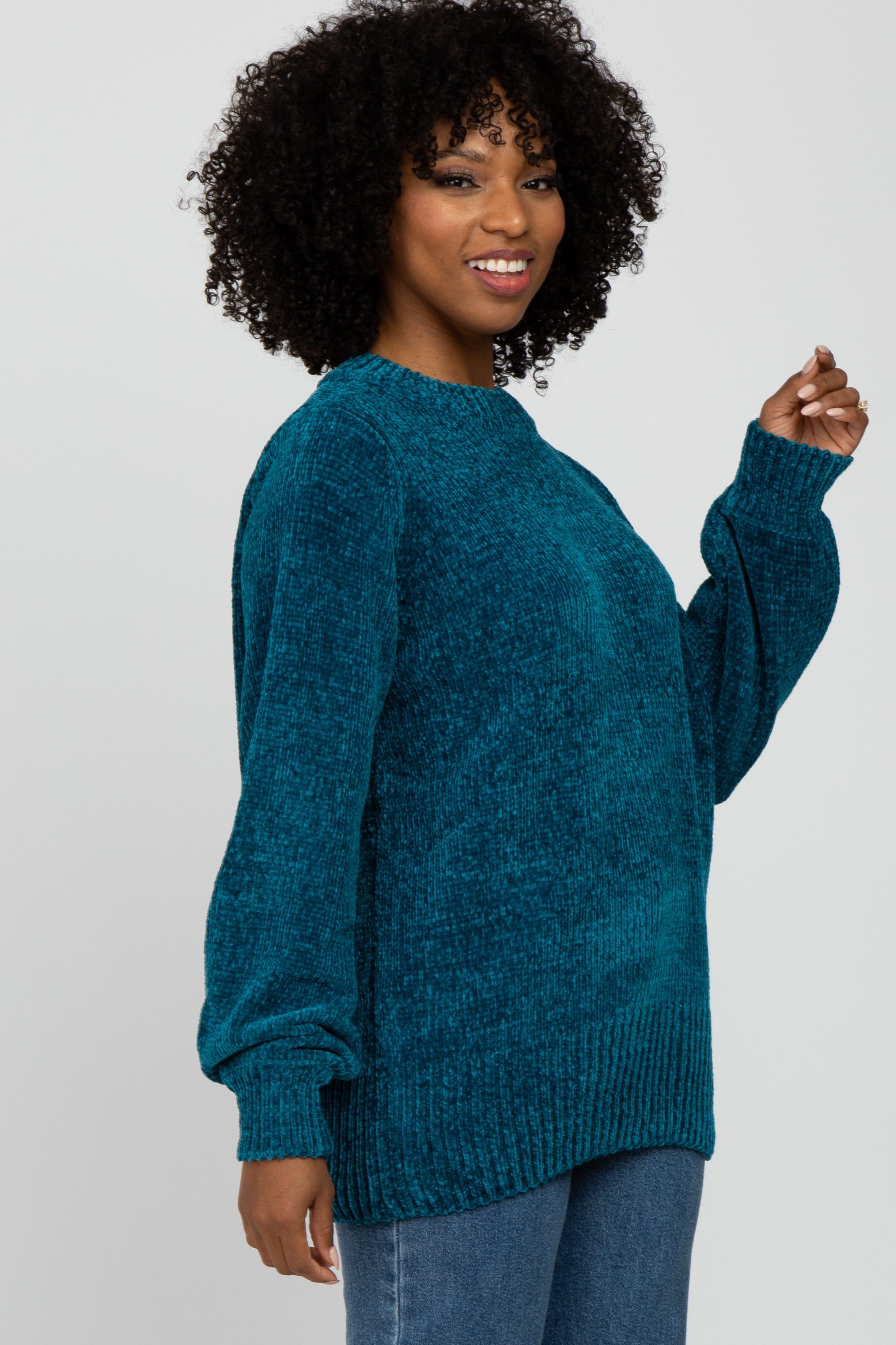 Teal Chenille Knit Sweater sold by Pinkblush product image thumbnail 2