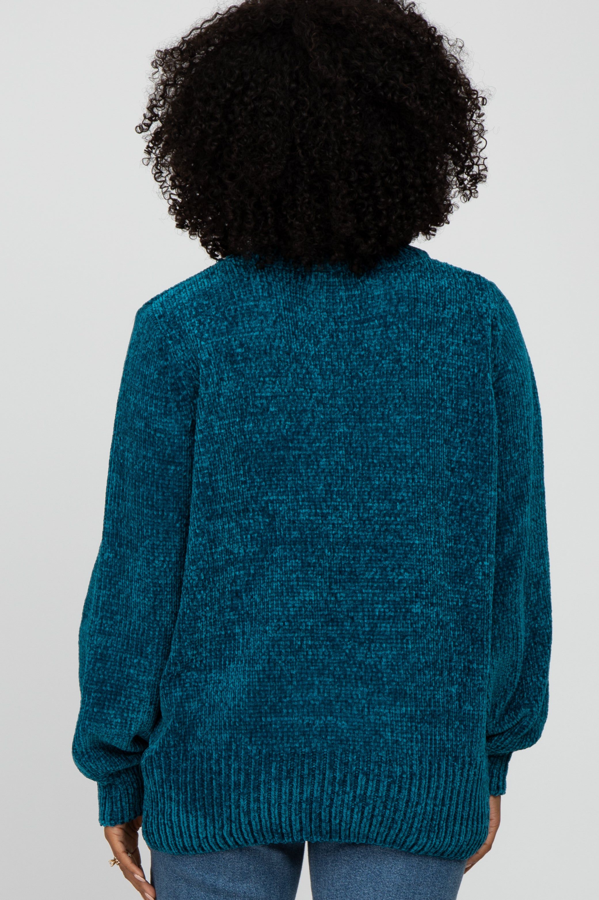 Teal Chenille Knit Sweater sold by Pinkblush product image thumbnail 3