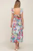 Multicolor Floral Ruffle Accent Maternity Maxi Dress sold by Pinkblush